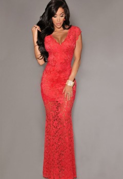 Red-Lace-Nude-Illusion-Low-Back-Evening-Dress-LC6676-3..